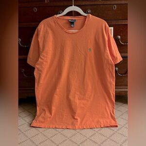 Polo Ralph Lauren orange short sleeve T-shirt w embroidered green logo L